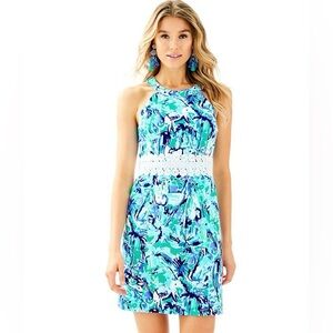 Lilly Pulitzer Turquoise and Navy Swim Coverup